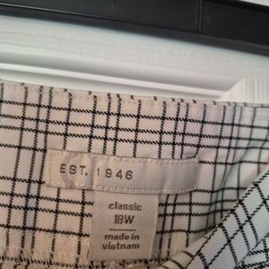 Classic Black and White Plaid Women's Trousers